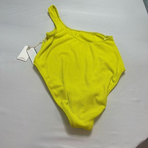 NWT Good American Electric Yellow One Piece Bathing Suit Swimsuit Size 5/6 New - Picture 6 of 7